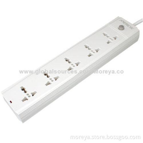 Power Strip of Universal Standard for AU, EU, UK, US Usage with 4 Sockets, Surge/Overload Protection